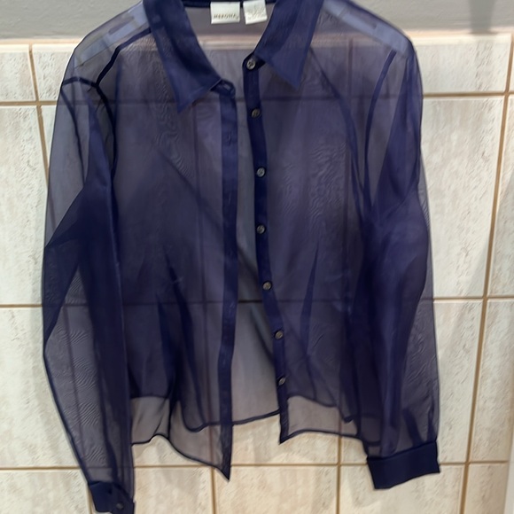 Purple sheer blouse with beaded tank set - Picture 5 of 7